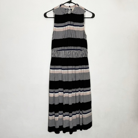 Kate Spade New York Bay Stripe Pleated Sleeveless Knee-Length Dress size 4 - Picture 2 of 8